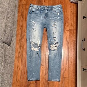 KanCan Light Blue Distressed Ankle Jeans